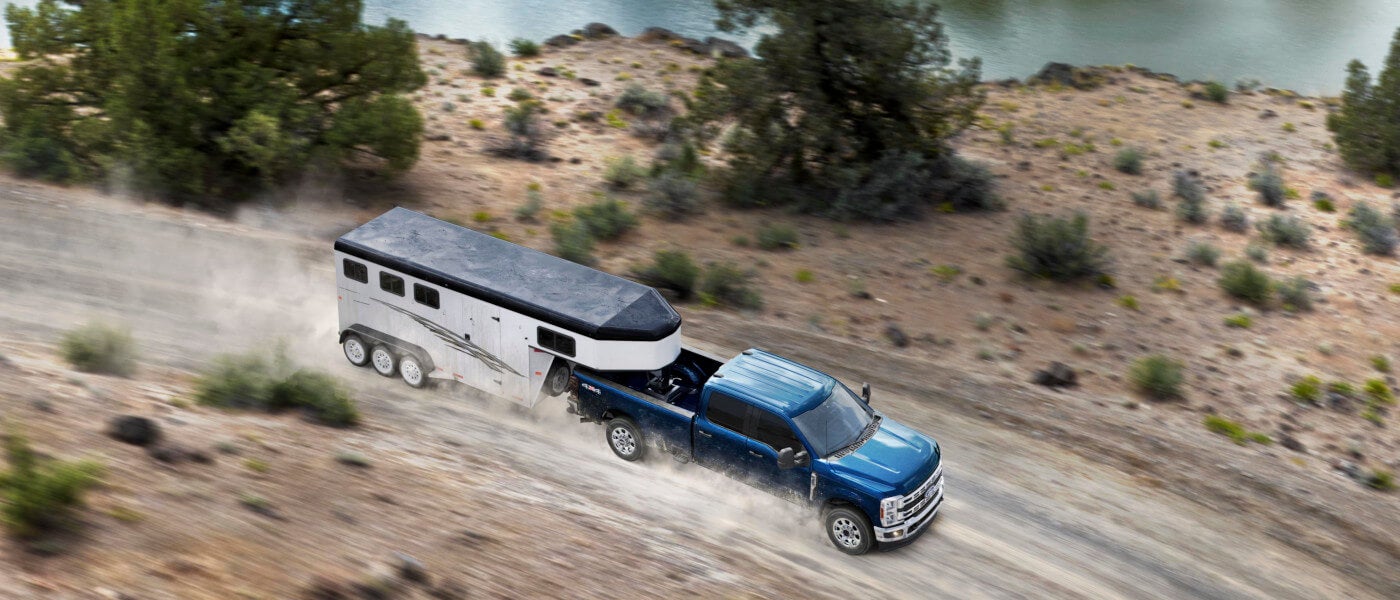 2026 Ford Super Duty Exterior From Above Towing Trailer