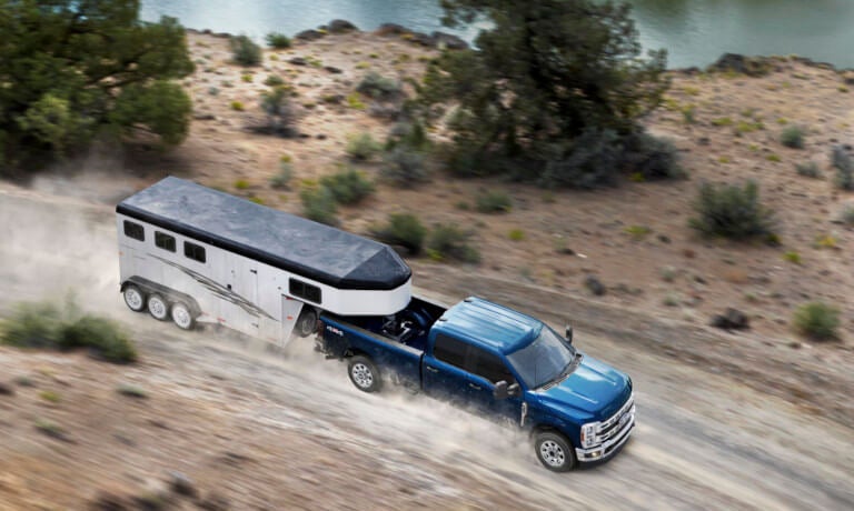 2026 Ford Super Duty Exterior From Above Towing Trailer